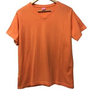 LAT Top Womens Large V Neck Orange